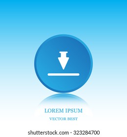Download icon. Upload button. Flat style.