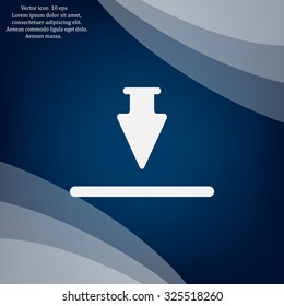 Download icon. Upload button. Flat style.