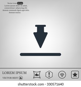 Download icon. Upload button. Flat style.