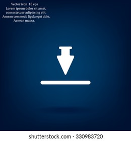 Download icon. Upload button. Flat style.