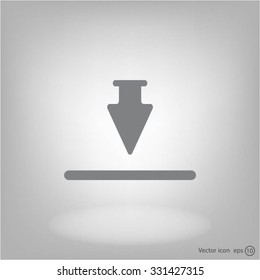 Download icon. Upload button. Flat style.