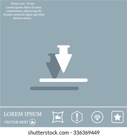 Download icon. Upload button. Flat style.