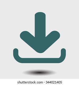 Download icon. Upload button.  Flat style.