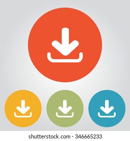 Download icon. Upload button.  Flat style.