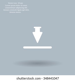 Download icon. Upload button. Flat style.