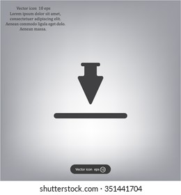 Download icon. Upload button. Flat style.