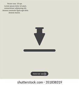 Download icon. Upload button. Flat style.
