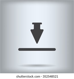Download icon. Upload button. Flat style.