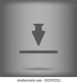 Download icon. Upload button. Flat style.