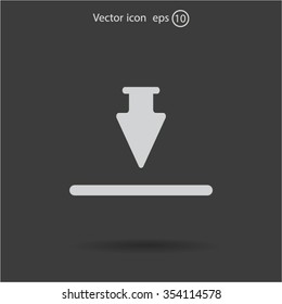Download icon. Upload button. Flat style.