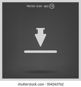 Download icon. Upload button. Flat style.