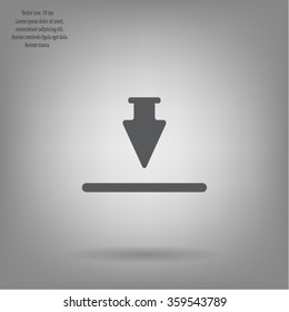 Download icon. Upload button. Flat style.
