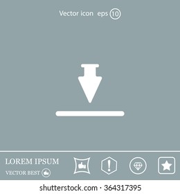 Download icon. Upload button. Flat style.