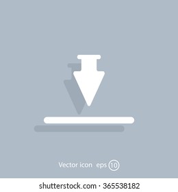 Download icon. Upload button. Flat style.