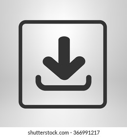 Download icon. Upload button.  Flat style.