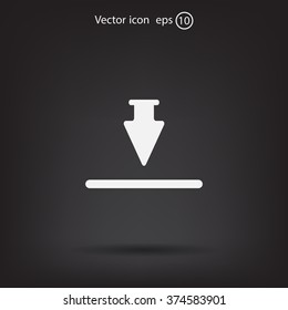 Download icon. Upload button. Flat style.