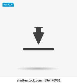 Download icon. Upload button. Flat style.