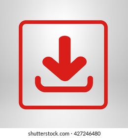 Download icon. Upload button.  Flat style.