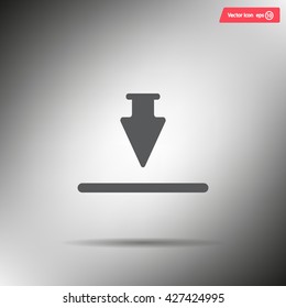 Download icon. Upload button. Flat style.