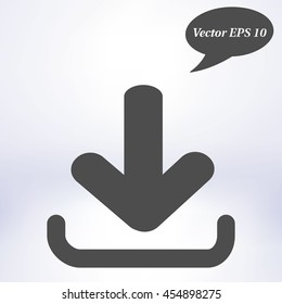 Download icon. Upload button.  Flat style.