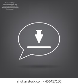 Download icon. Upload button. Flat style.