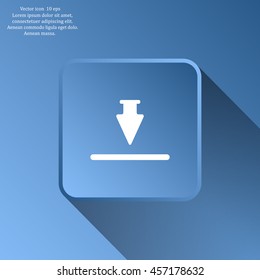 Download icon. Upload button. Flat style.