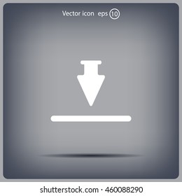 Download icon. Upload button. Flat style.