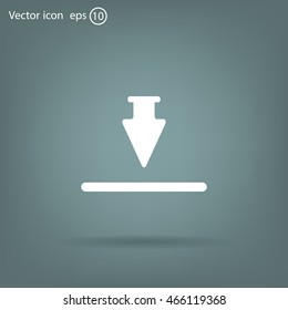 Download icon. Upload button. Flat style.