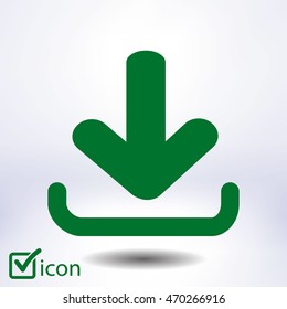 Download icon. Upload button.  Flat style.
