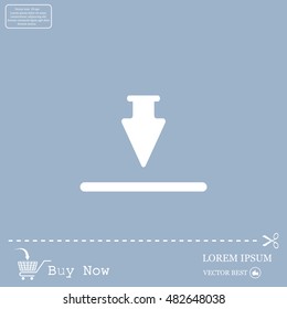 Download icon. Upload button. Flat style.