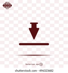Download icon. Upload button. Flat style.