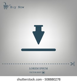 Download icon. Upload button. Flat style.