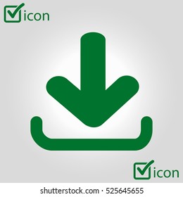 Download icon. Upload button.  Flat style.