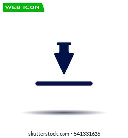 Download icon. Upload button. Flat style.