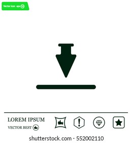 Download icon. Upload button. Flat style.