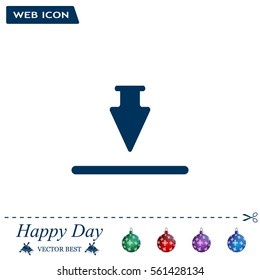 Download icon. Upload button. Flat style.