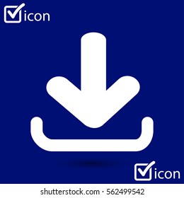Download icon. Upload button.  Flat design style.