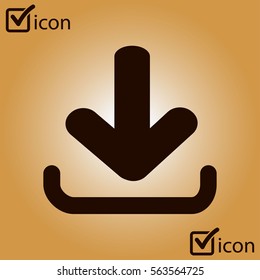 Download icon. Upload button.  Flat design style.