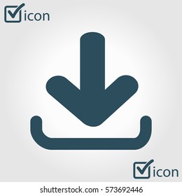 Download icon. Upload button.  Flat design style.