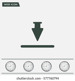 Download icon. Upload button. Flat style.