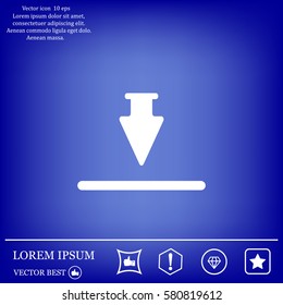Download icon. Upload button. Flat style.