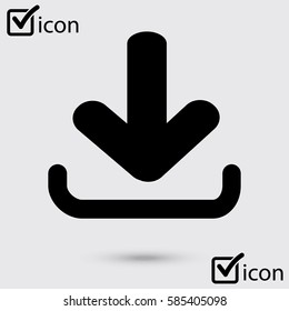 Download icon. Upload button.  Flat design style.