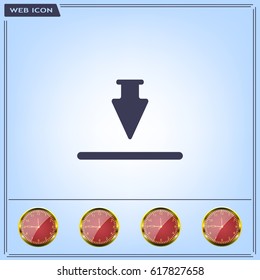 Download icon. Upload button. Flat style.