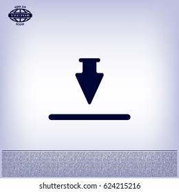 Download icon. Upload button. Flat style.