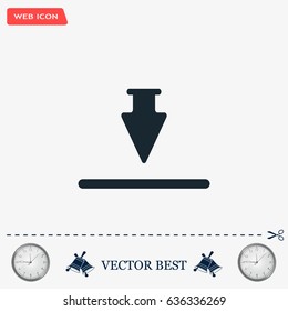 Download icon. Upload button. Flat style.