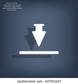 Download icon. Upload button. Flat style.