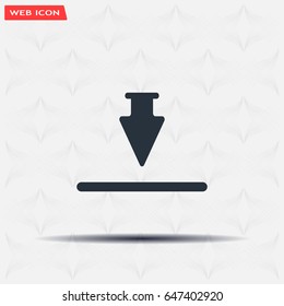 Download icon. Upload button. Flat style.