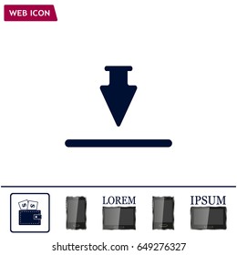 Download icon. Upload button. Flat style.