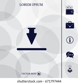 Download icon. Upload button. Flat style.