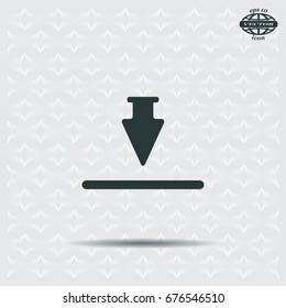 Download icon. Upload button. Flat style.